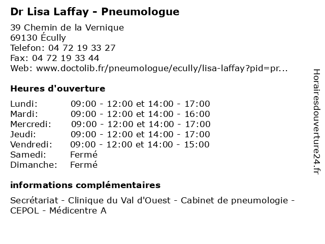 Lisa LAFFAY  Médecine : Pneumologie , enfant :allergologie