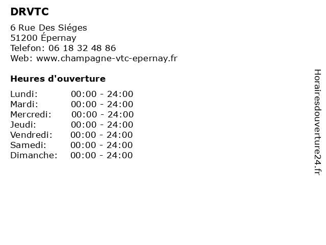 DRVTC à Épernay: adresse et heures d'ouverture