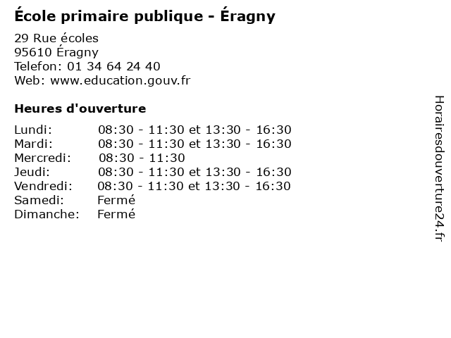 École primaire publique - Éragny à Éragny: adresse et heures d'ouverture