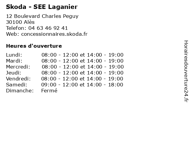 Skoda - SEE Laganier à Alès: adresse et heures d'ouverture