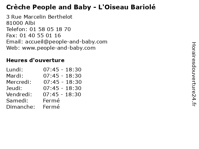 Crèche People and Baby - L'Oiseau Bariolé à Albi: adresse et heures d'ouverture