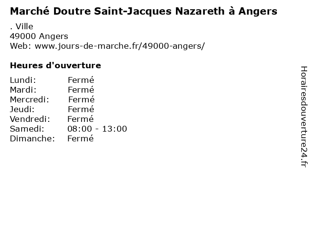 Marché Doutre Saint-Jacques Nazareth à Angers à Angers: adresse et heures d'ouverture