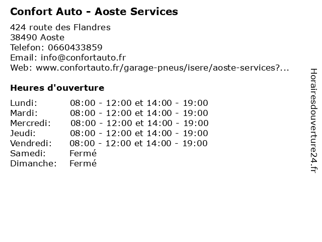 Confort Auto - Aoste Services à Aoste: adresse et heures d'ouverture