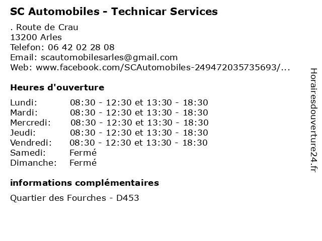 SC Automobiles - Technicar Services à Arles: adresse et heures d'ouverture