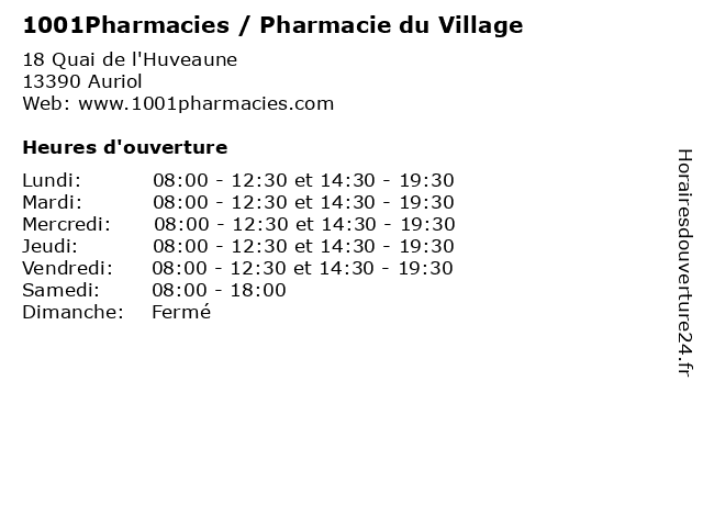 1001Pharmacies / Pharmacie du Village à Auriol: adresse et heures d'ouverture