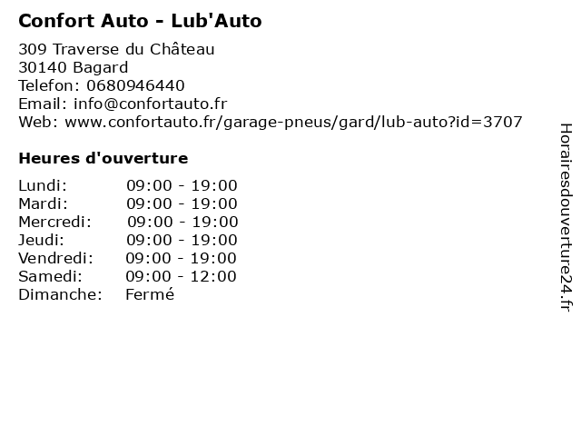 Confort Auto - Lub'Auto à Bagard: adresse et heures d'ouverture