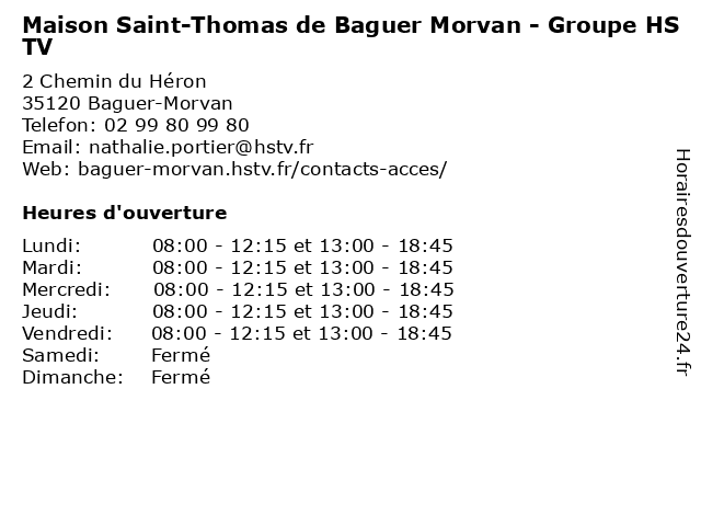 Maison Saint-Thomas de Baguer Morvan - Groupe HSTV à Baguer-Morvan: adresse et heures d'ouverture