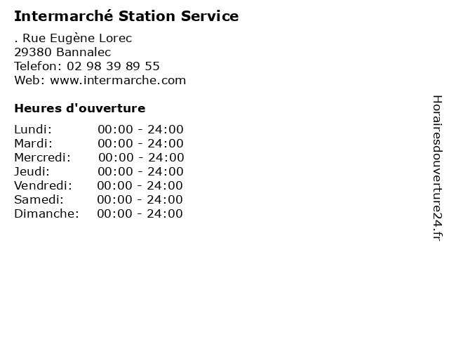 Intermarché Station Service à Bannalec: adresse et heures d'ouverture