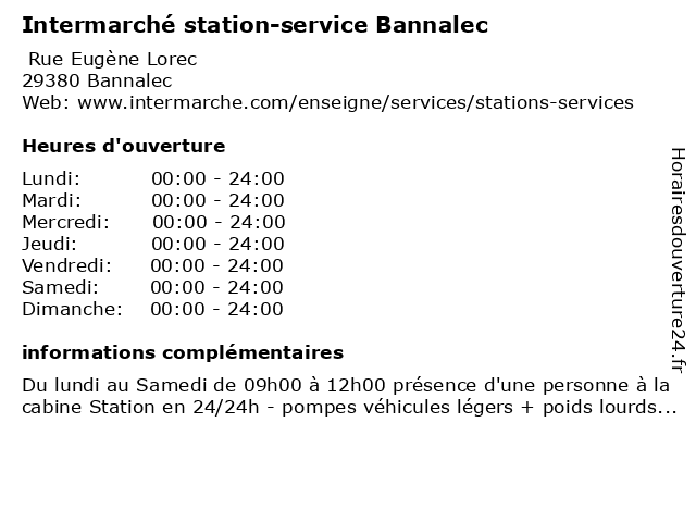 Intermarché station-service Bannalec à Bannalec: adresse et heures d'ouverture