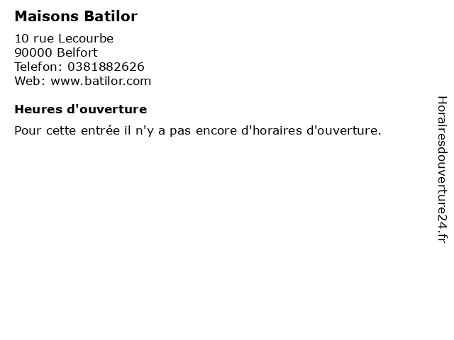 Maisons Batilor à Belfort: adresse et heures d'ouverture