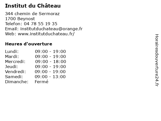 Institut du Château à Beynost: adresse et heures d'ouverture