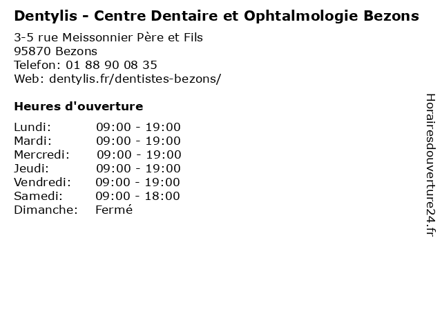 Dentylis - Centre Dentaire et Ophtalmologie Bezons à Bezons: adresse et heures d'ouverture