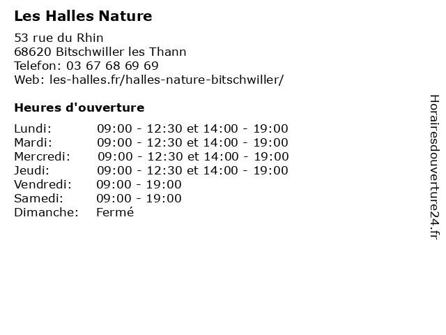 Les Halles Nature à Bitschwiller les Thann: adresse et heures d'ouverture