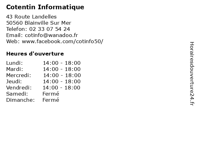 Cotentin Informatique à Blainville Sur Mer: adresse et heures d'ouverture