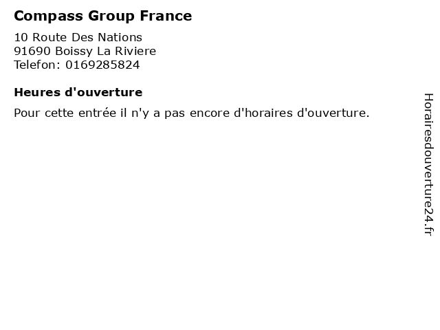 Compass Group France à Boissy La Riviere: adresse et heures d'ouverture