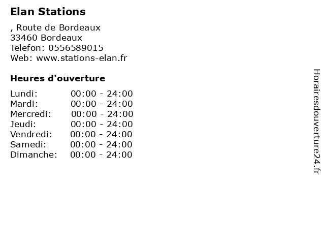 Elan Stations à Bordeaux: adresse et heures d'ouverture