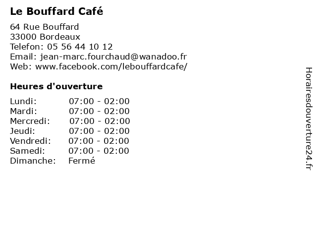 Le Bouffard Café à Bordeaux: adresse et heures d'ouverture
