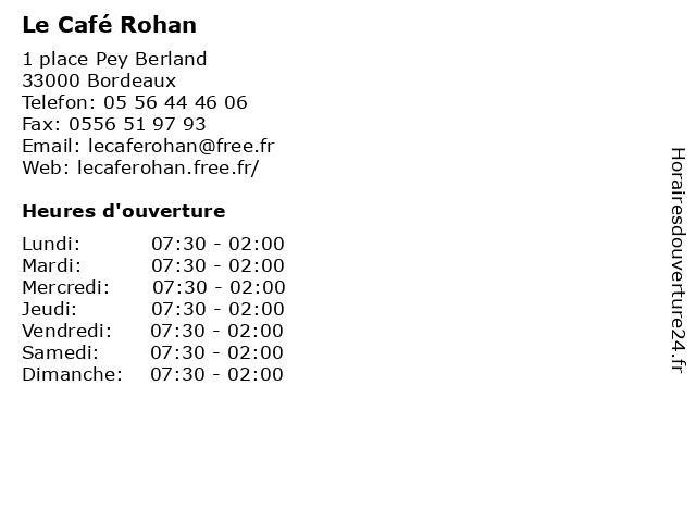 Le Café Rohan à Bordeaux: adresse et heures d'ouverture