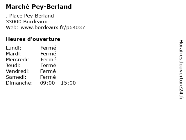 Marché Pey-Berland à Bordeaux: adresse et heures d'ouverture