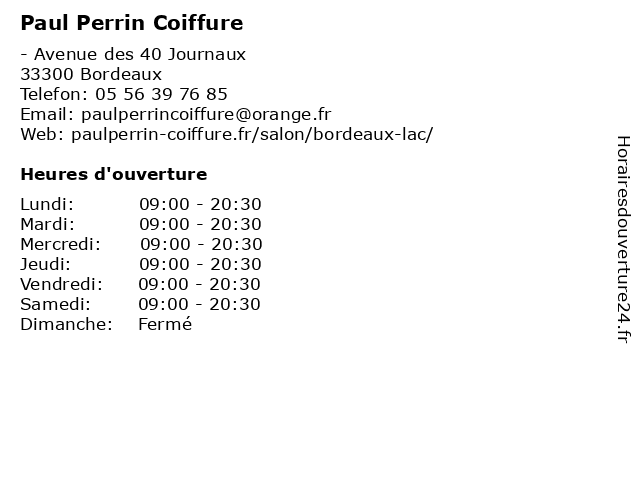 Paul Perrin Coiffure à Bordeaux: adresse et heures d'ouverture