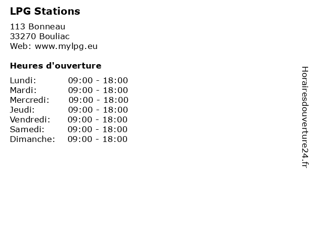 LPG Stations à Bouliac: adresse et heures d'ouverture