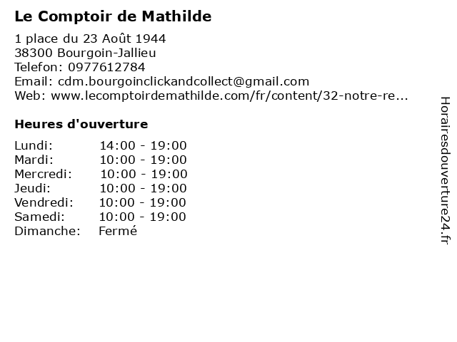 Le Comptoir de Mathilde à Bourgoin-Jallieu: adresse et heures d'ouverture