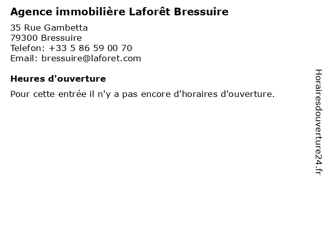 Agence immobilière Laforêt Bressuire à Bressuire: adresse et heures d'ouverture