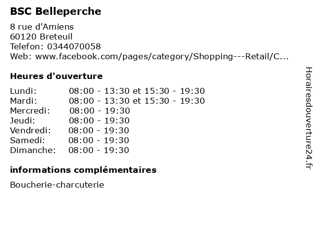 BSC Belleperche à Breteuil: adresse et heures d'ouverture