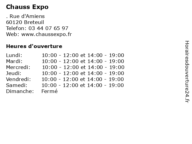 Chauss Expo à Breteuil: adresse et heures d'ouverture