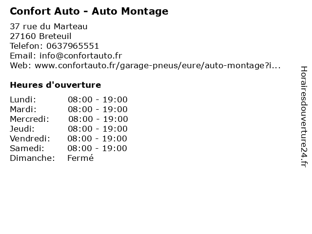 Confort Auto - Auto Montage à Breteuil: adresse et heures d'ouverture