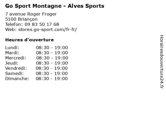 Go Sport Montagne - Alves Sports à Briançon: adresse et heures d'ouverture