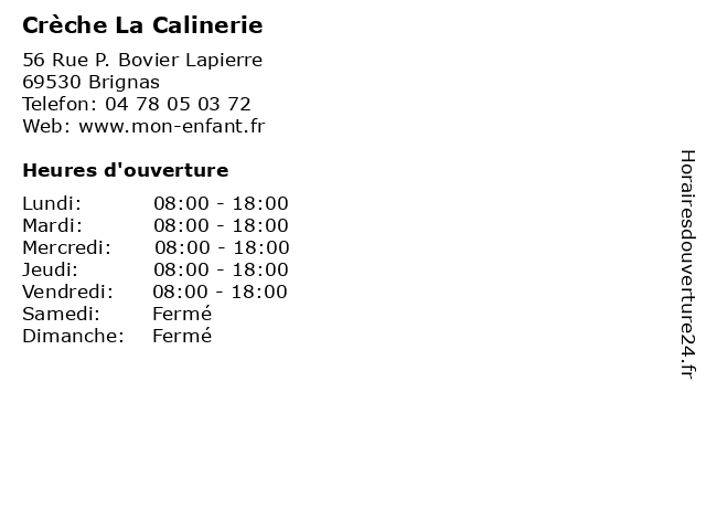 Crèche La Calinerie à Brignas: adresse et heures d'ouverture
