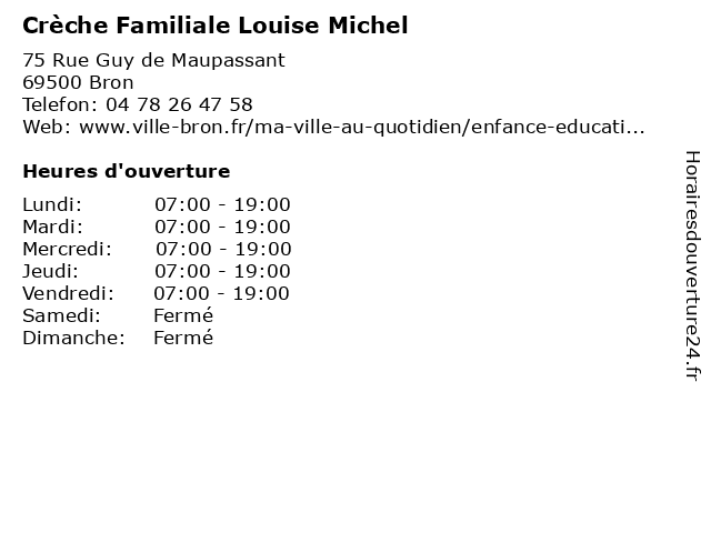 Crèche Familiale Louise Michel à Bron: adresse et heures d'ouverture