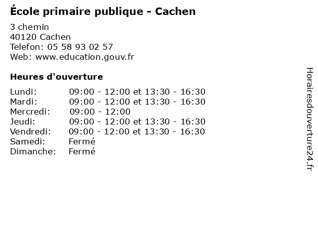 École primaire publique - Cachen à Cachen: adresse et heures d'ouverture