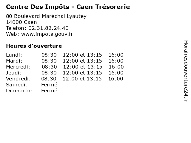 Centre Des Impôts - Caen Trésorerie à Caen: adresse et heures d'ouverture