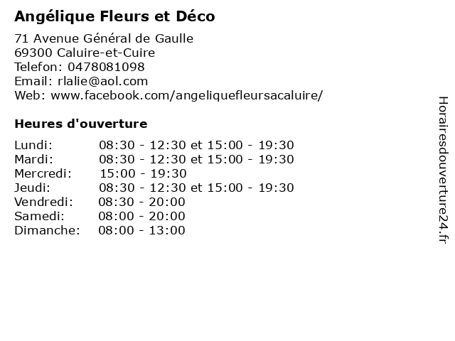 Angélique Fleurs et Déco à Caluire-et-Cuire: adresse et heures d'ouverture