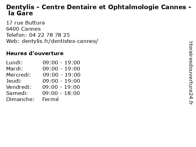 Dentylis - Centre Dentaire et Ophtalmologie Cannes - la Gare à Cannes: adresse et heures d'ouverture