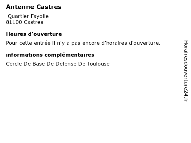 Antenne Castres à Castres: adresse et heures d'ouverture
