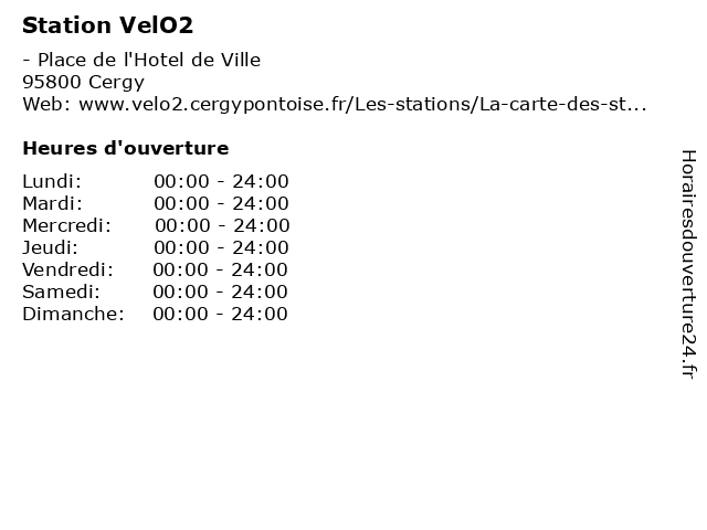 Station VelO2 à Cergy: adresse et heures d'ouverture
