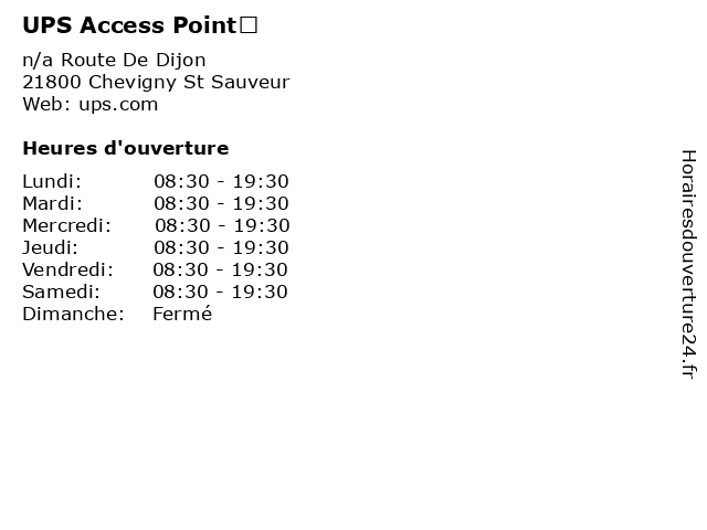 UPS Access Point™ à Chevigny St Sauveur: adresse et heures d'ouverture