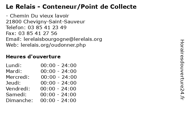 Le Relais - Conteneur/Point de Collecte à Chevigny-Saint-Sauveur: adresse et heures d'ouverture