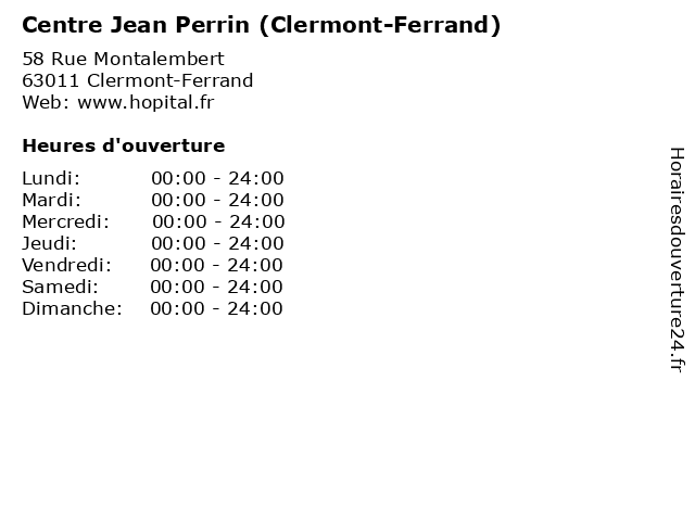 ᐅ Centre Jean Perrin (Clermont-Ferrand) - Horaires d ...