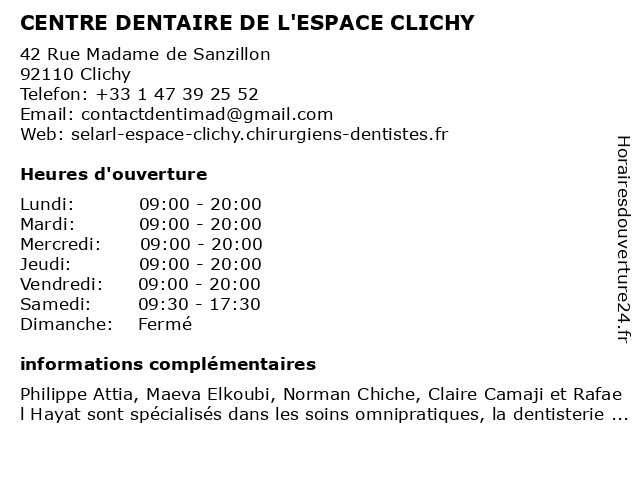 Dr Claire Camhaji - Chirurgien-dentiste à Clichy: adresse et heures d'ouverture