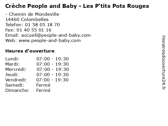 Crèche People and Baby - Les P'tits Pots Rouges à Colombelles: adresse et heures d'ouverture