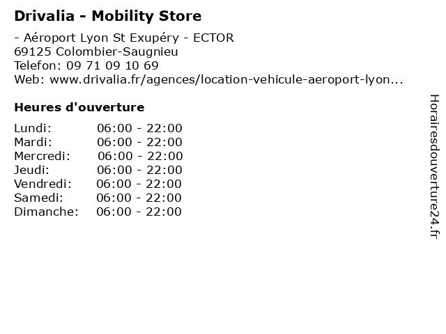 Drivalia - Mobility Store à Colombier-Saugnieu: adresse et heures d'ouverture