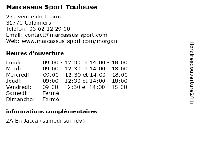 Marcassus Sport Toulouse à Colomiers: adresse et heures d'ouverture