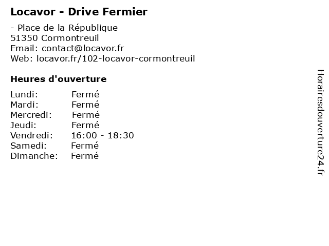 Locavor - Drive Fermier à Cormontreuil: adresse et heures d'ouverture