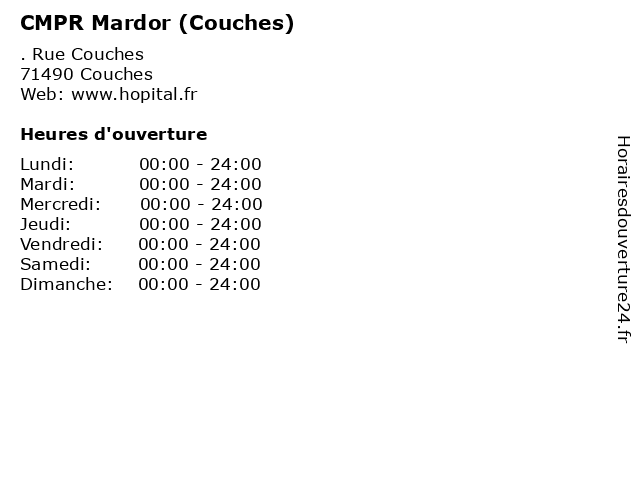 CMPR Mardor (Couches) à Couches: adresse et heures d'ouverture