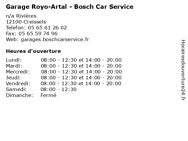 Garage Royo-Artal - Bosch Car Service à Creissels: adresse et heures d'ouverture