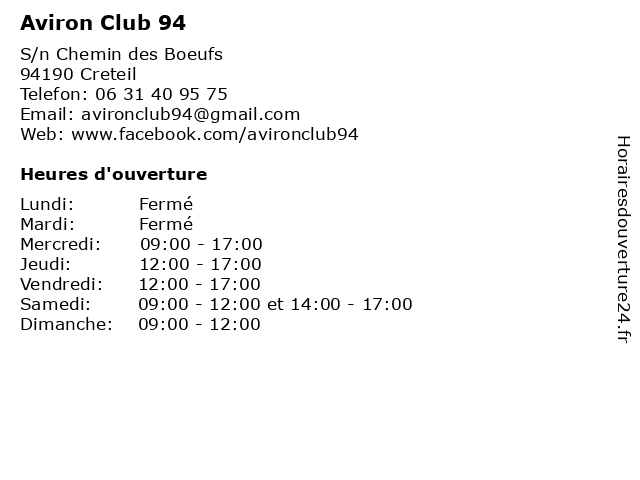 Aviron Club 94 à Creteil: adresse et heures d'ouverture
